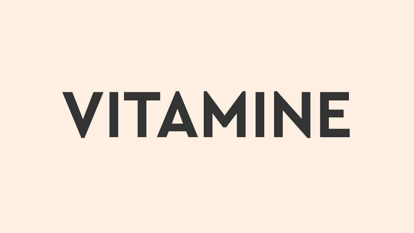 Tekst op gekleurd vlak: Vitaminen